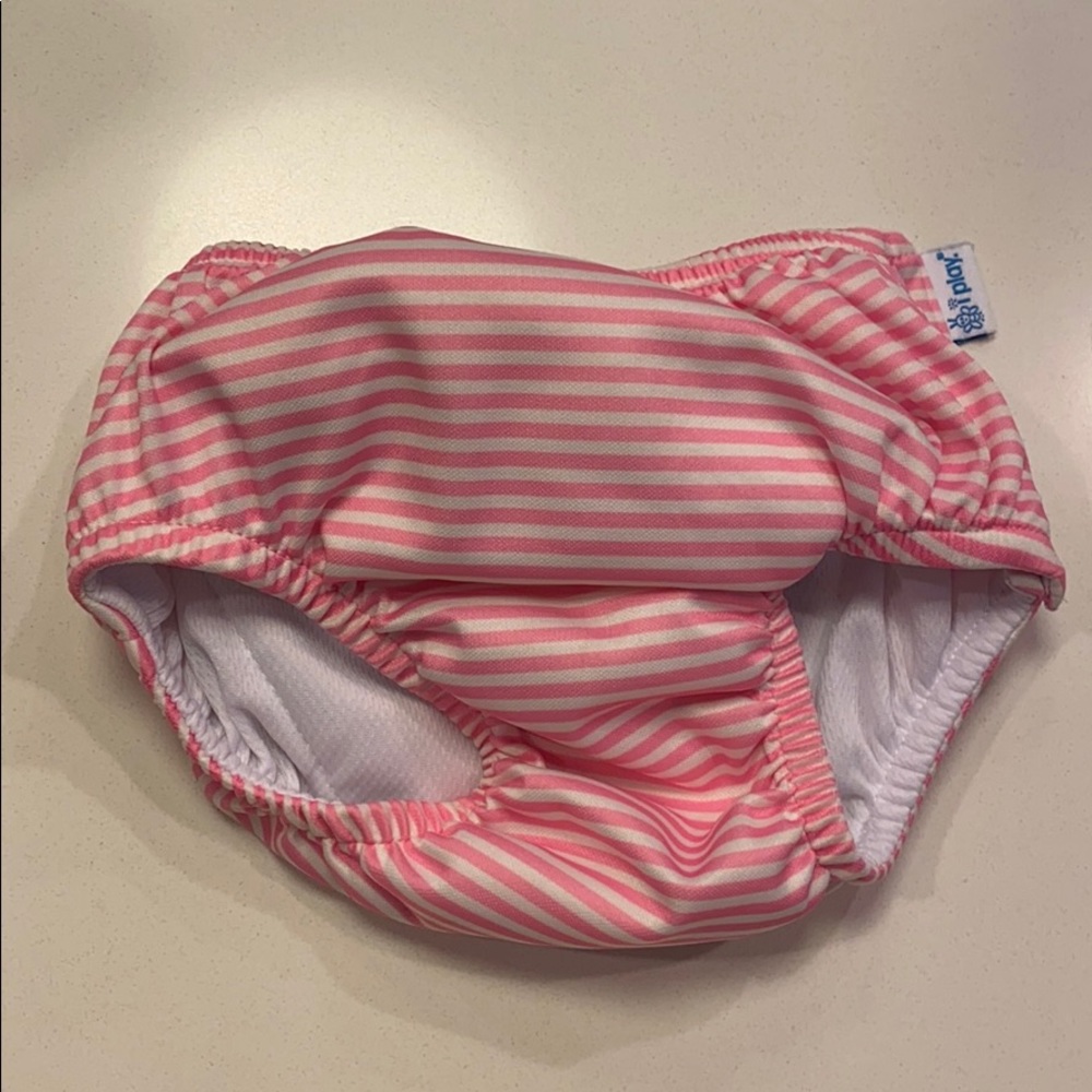 Pink and White Swim diaper
